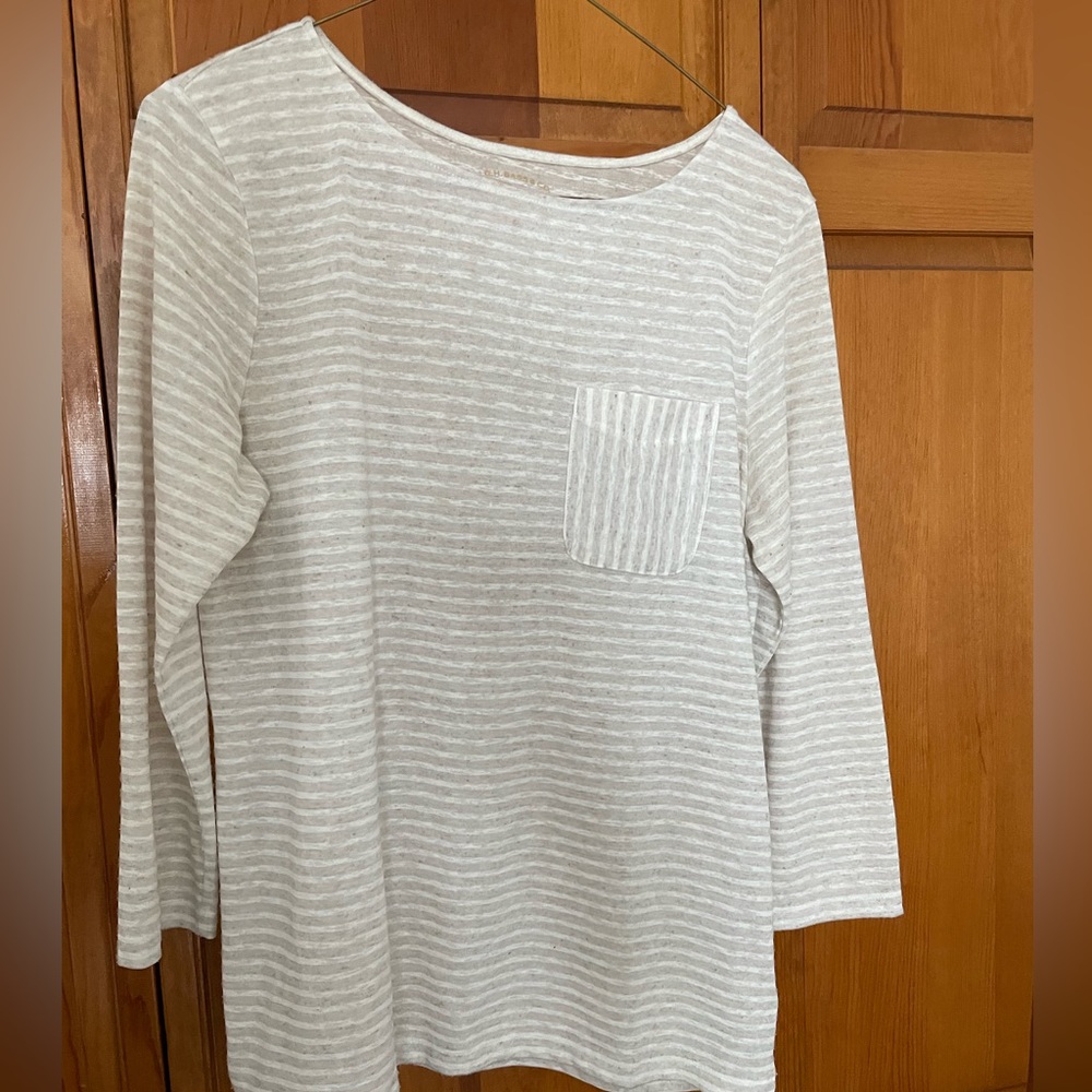 G.H. Bass 3/4 Sleeve Striped Top